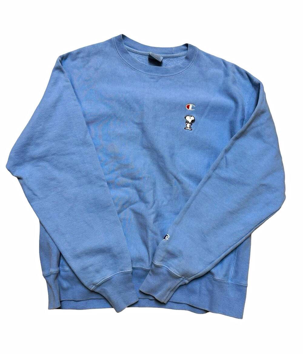 Champion Reverse Weave Crewneck Pullover Sweater Men’s L Blue Snoopy S2315